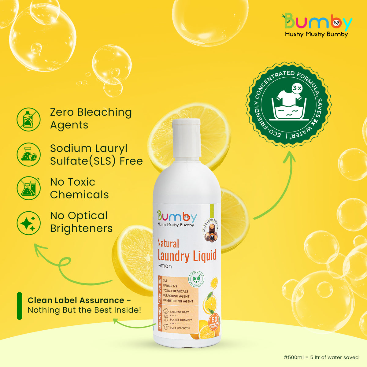 Bumby Code Natural Soapnut Baby Laundry Detergent | Hypoallergenic & pH-Balanced ...