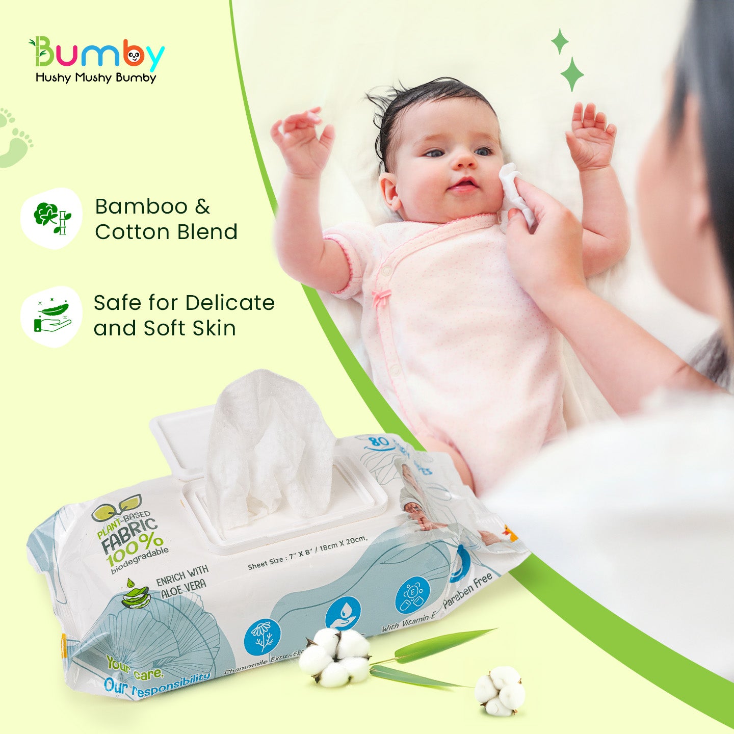 Bumby Baby Wet Wipes with Lid